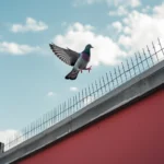 Phoenix_10_A_pigeon_flying_above_a_building_ledge_fitted_with_3